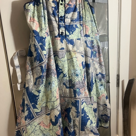 Modcloth Multicolor Map Print Dress - Picture 3 of 3